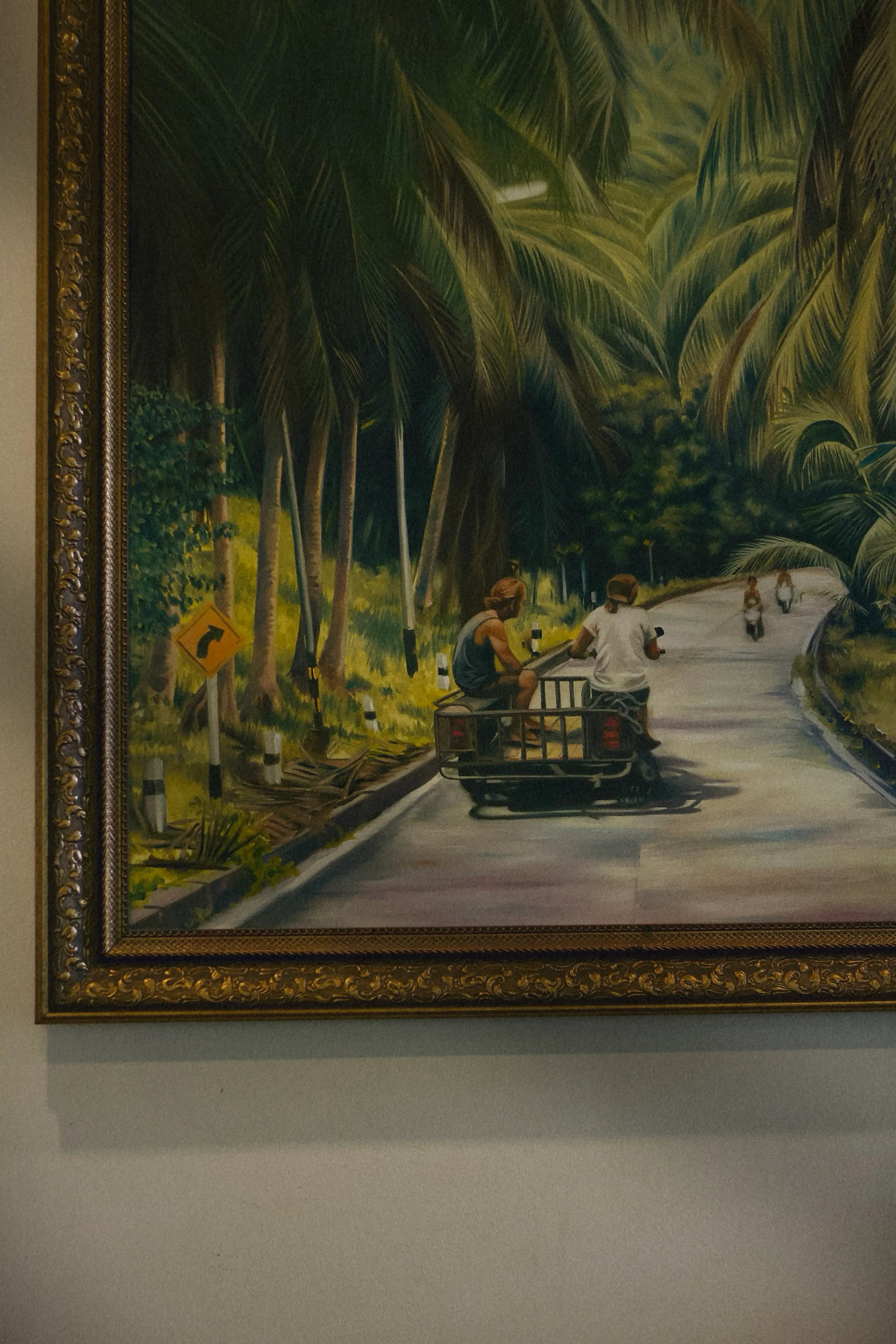 An image of a painting hanging in Bubba's Coffee Baan Thai location