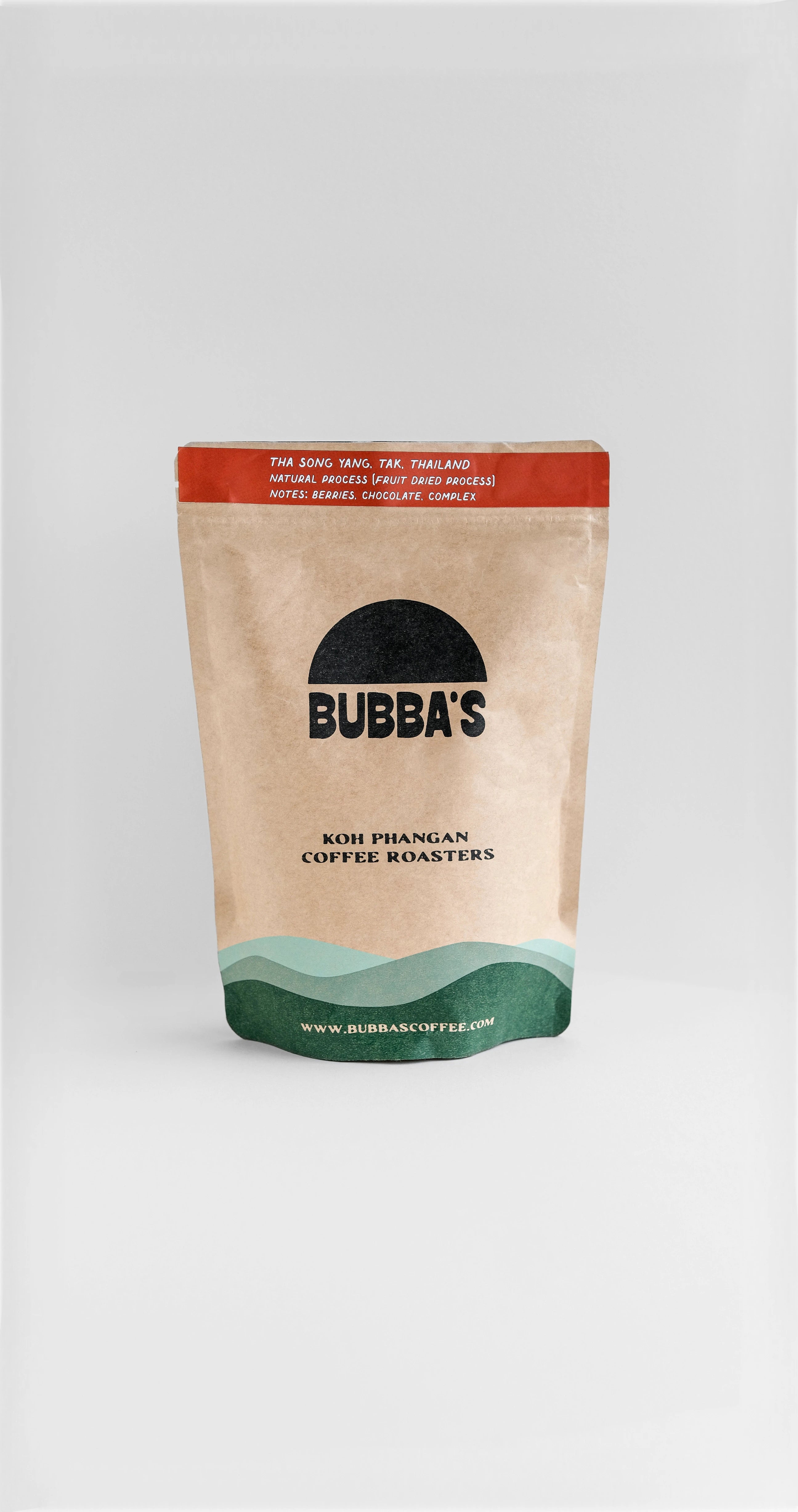 Bubba's coffee bag on a white background