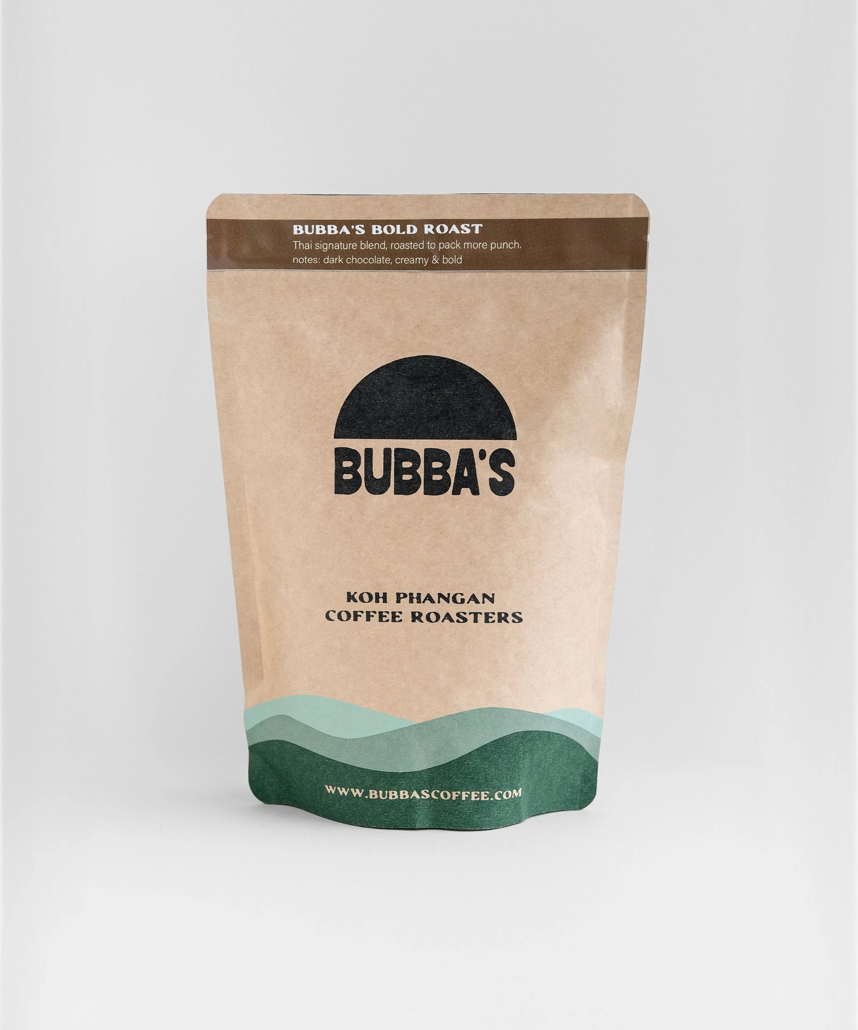 Bubba's coffee bag on a white background