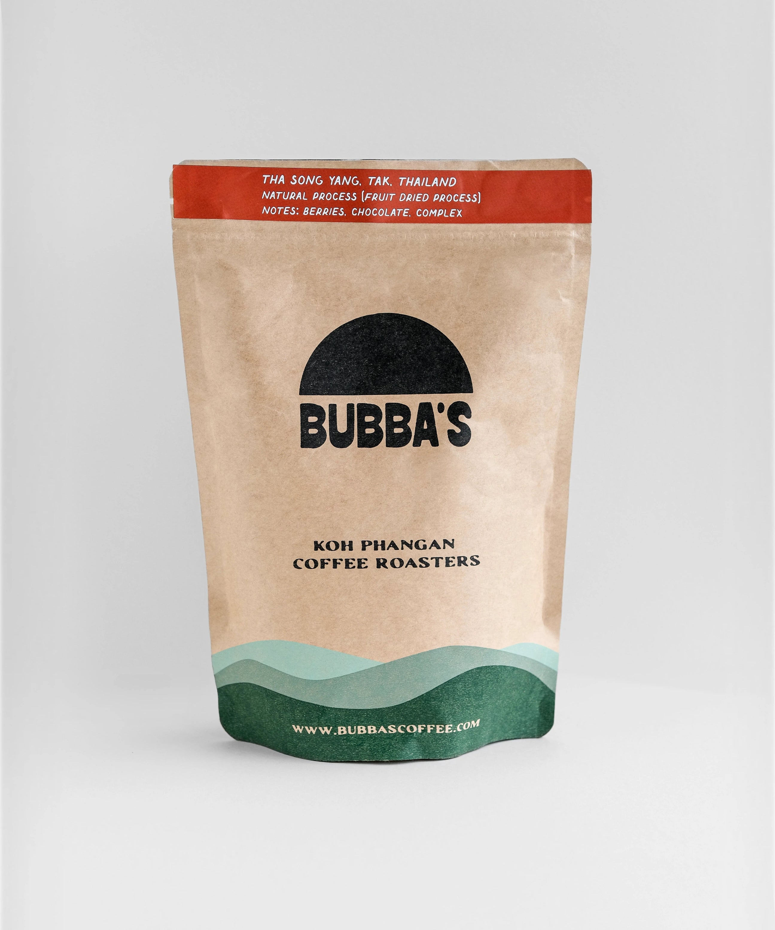 Bubba's coffee bag on a white background