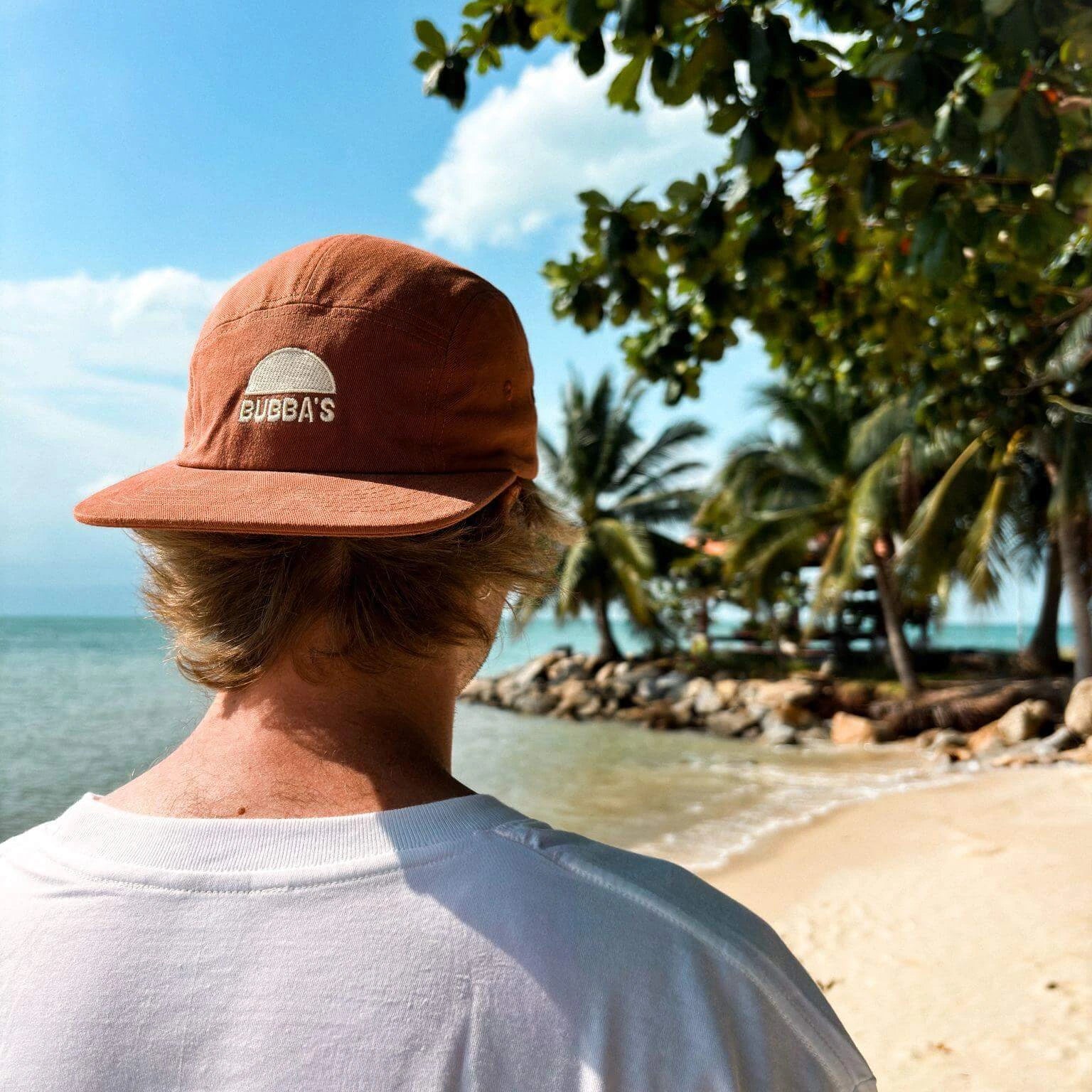 Bubba's Coffee 5-panel beach cap in brown, Koh Phangan